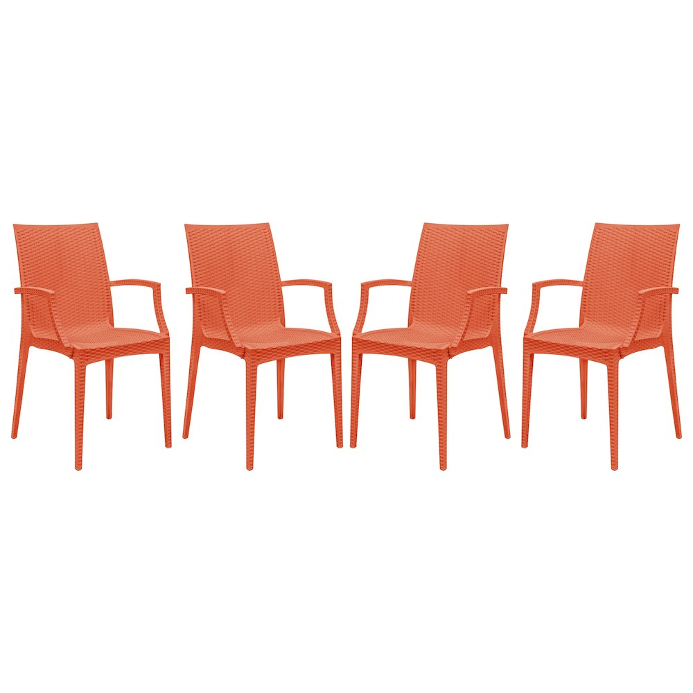 Weave Mace Indoor/Outdoor Chair (With Arms), Set of 4