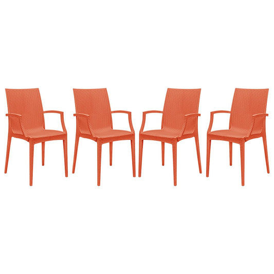 Weave Mace Indoor/Outdoor Chair (With Arms), Set of 4