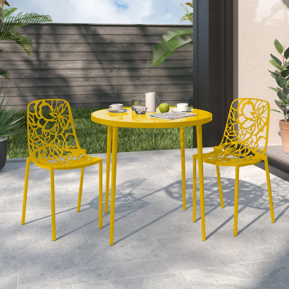 Modern Devon Aluminum Chair, Set of 2