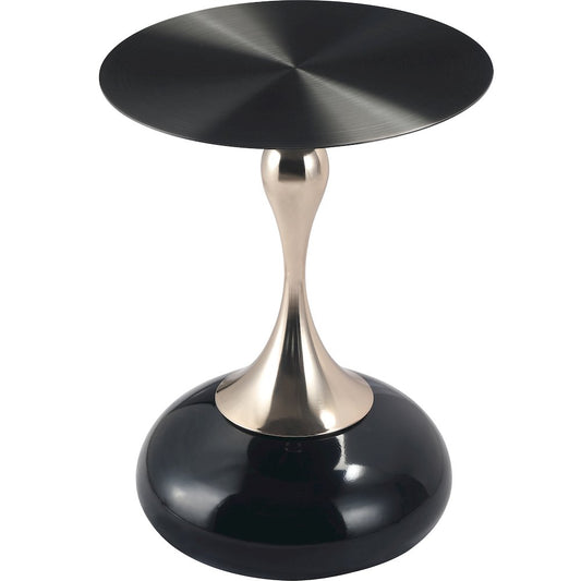 Savoy Collection Modern End Table In Shiny Black