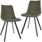 Markley Modern Leather Dining Chair With Metal Legs Set of 2