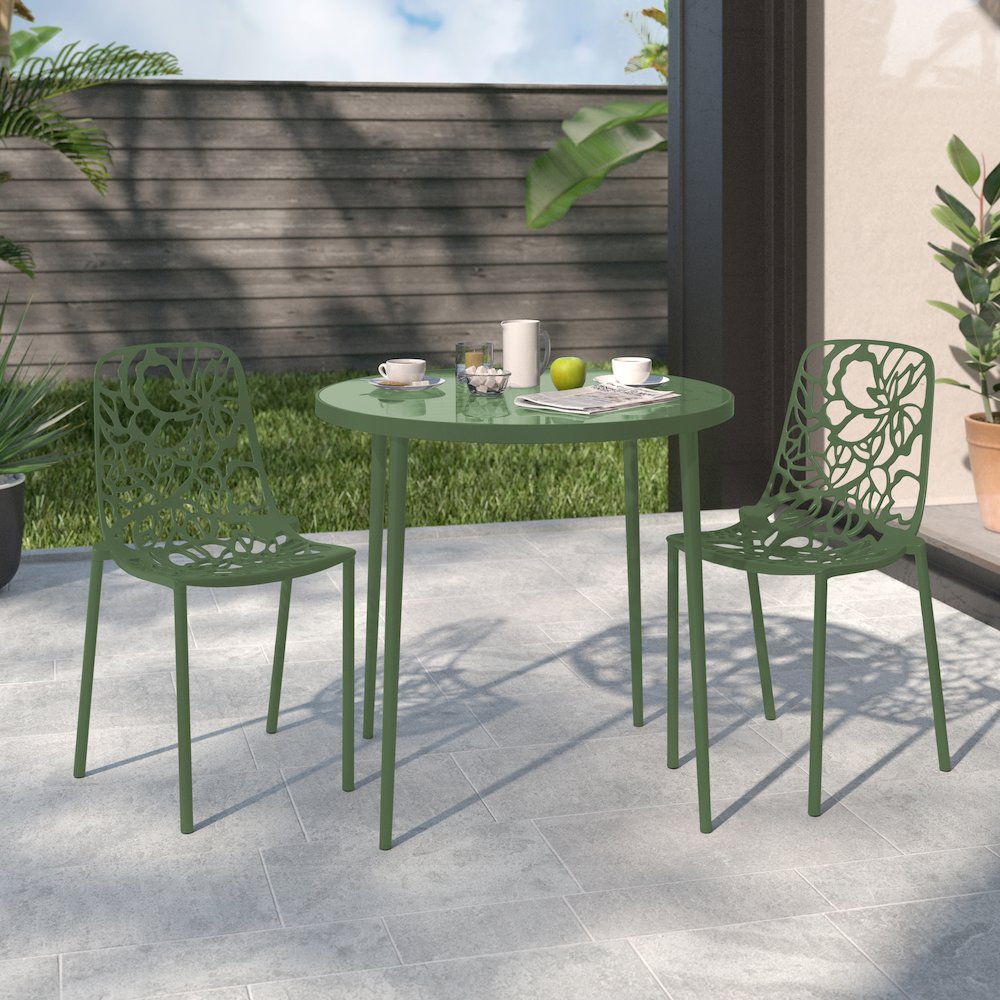 Modern Devon Aluminum Chair, Set of 2