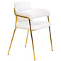 Axis Collection Modern Gold Dining Chair in White