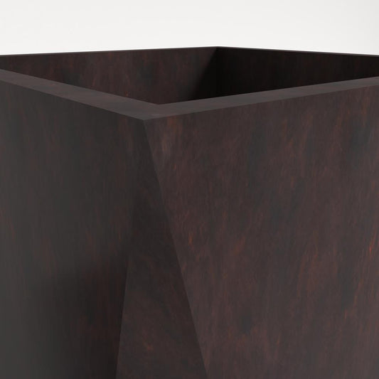 Aloe Series PolyStone Planter in Brown, 13.8 x 13.8, 28.7 High