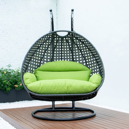Charcoal Wicker Hanging 2 person Egg Swing Chair