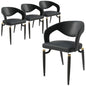 Entice Collection Modern Dining Chair Set of 4 in Charcoal Black