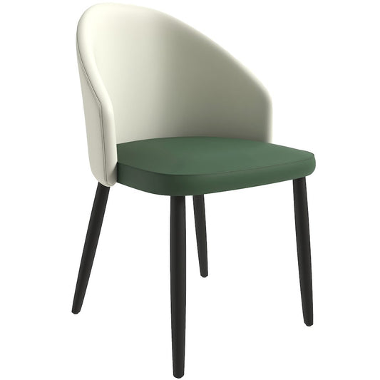 Paradiso Collection Modern Dining Seat in Toupe, with Green Fabric Seat