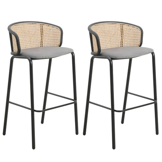 Seat and Black Powder Coated Steel Frame, Set of 2
