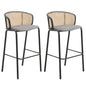 Seat and Black Powder Coated Steel Frame, Set of 2