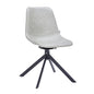 Markley Modern Leather Swival Dining Chair With Metal Legs in Light Grey