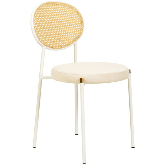 Euston Collection Modern Dining Chair White Frame In Beige