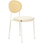 Euston Collection Modern Dining Chair White Frame In Beige