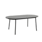 71" Oval Dining Table with MDF Top and Black Steel Legs