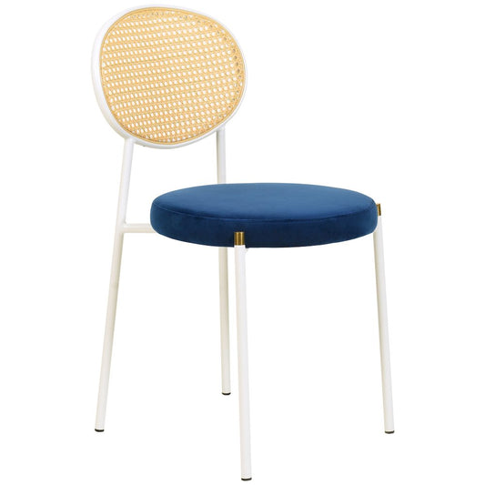 Euston Collection Modern Dining Chair White Frame In Blue