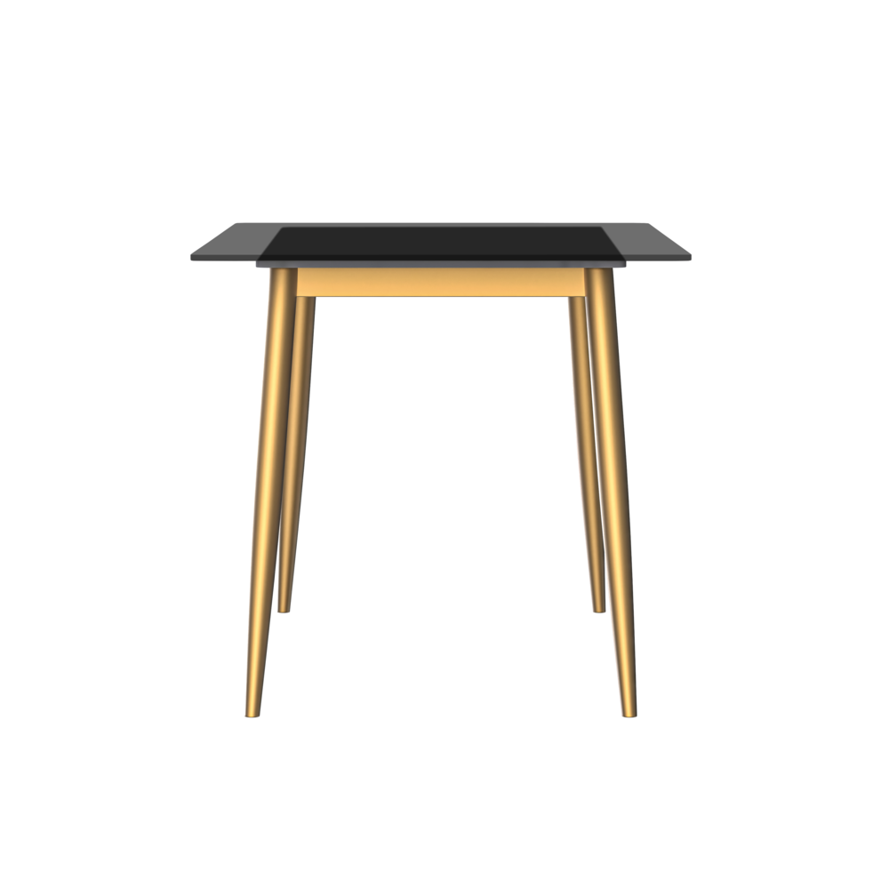 Zayle Series Modern Dining Table Brushed Gold Base, With 71 Clear Glass Top