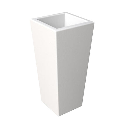 Orna Series Poly Stone Planter 17.7 Dia 36.2 High in White