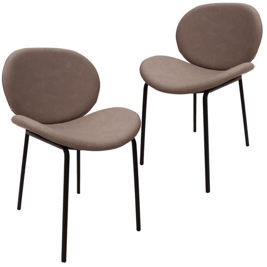 Dining Side Chair with Upholstered Faux Leather Seat