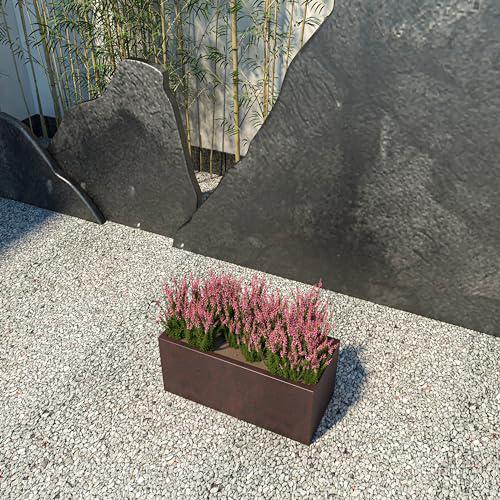 Bloom Series Poly Stone Planter 9" , 19.7" Long In Brown
