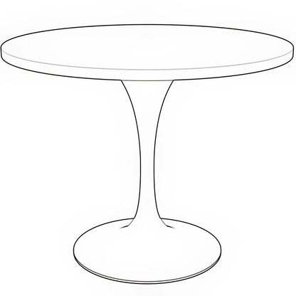 36" Round Dining Table, Brushed Chrome Base with Cognac Brown MDF Top