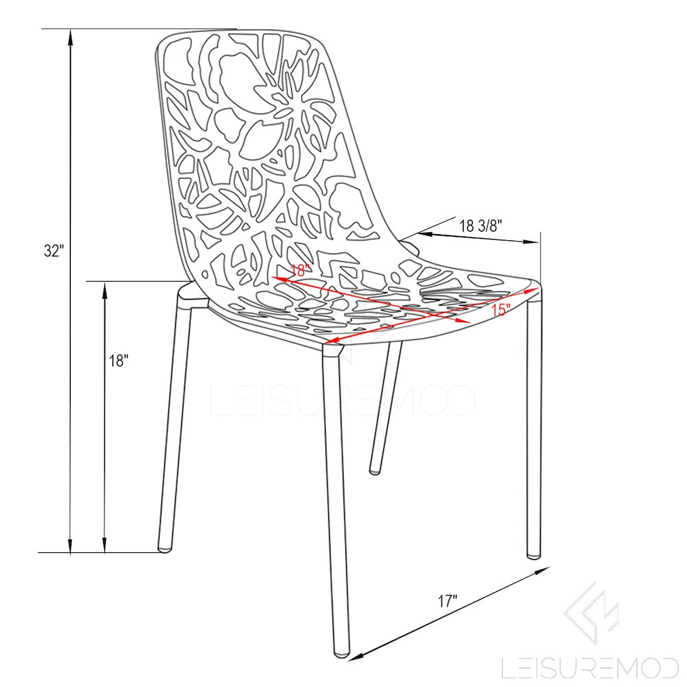 Modern Devon Aluminum Chair, Set of 2