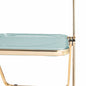 Lawrence Acrylic Folding Chair With Gold Metal Frame, Set of 2