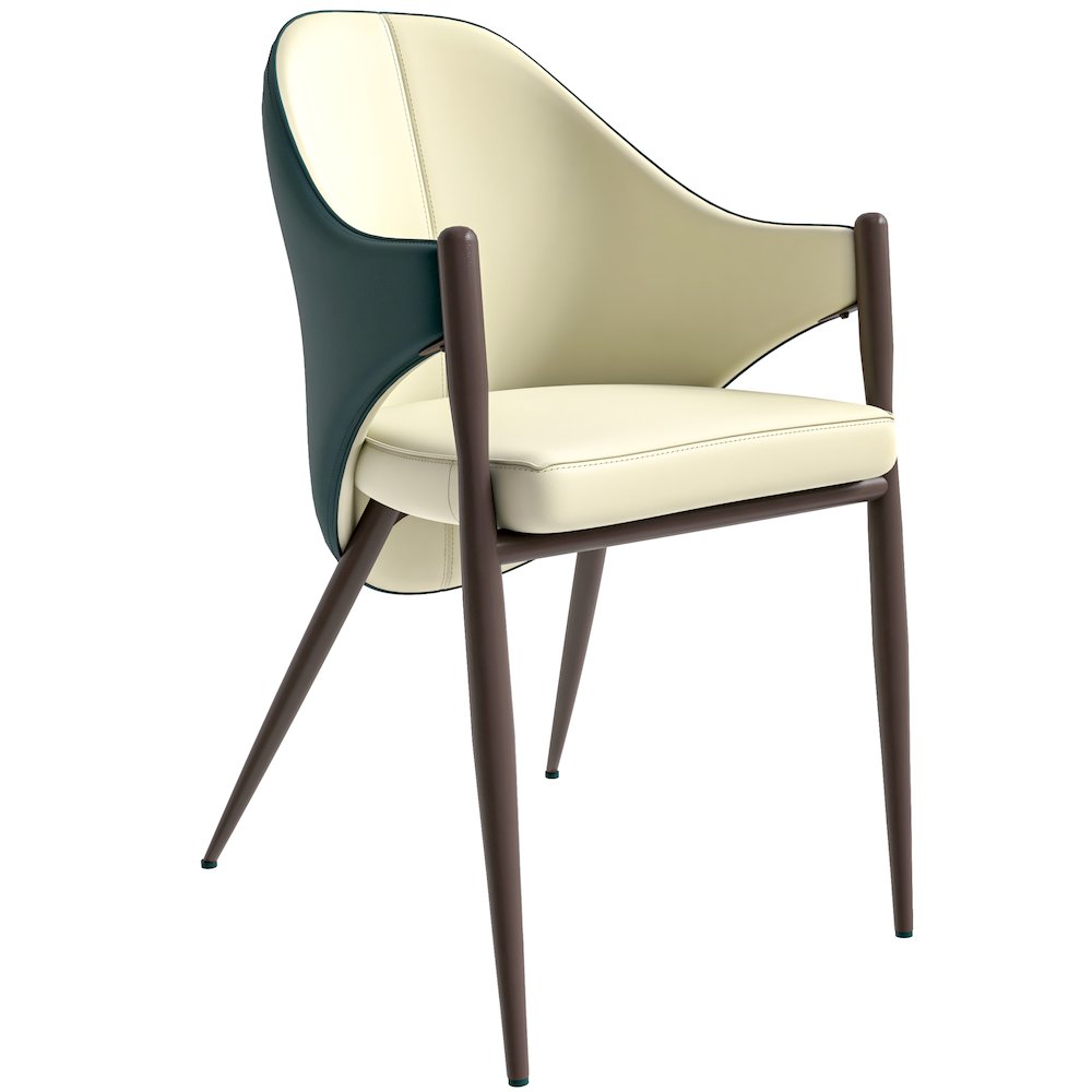Sante Collection Modern Dining Chair in Cream/Green