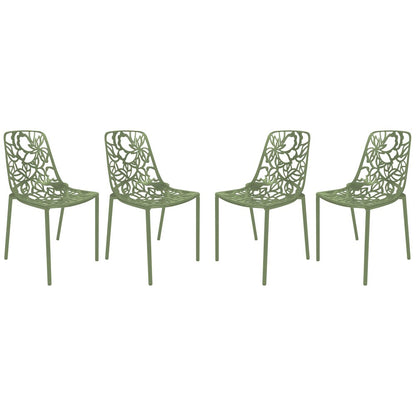 Modern Devon Aluminum Chair, Set of 4