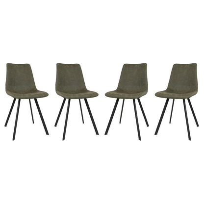 Markley Modern Leather Dining Chair With Metal Legs Set of 4