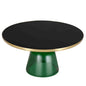 Tully Collection Glass Coffee Table Green glass, Gold Rim with Black Glass top