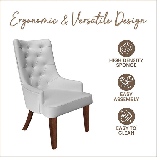 Spruce Collection Modern Wooden Dining Chair in Light Grey Set of 4