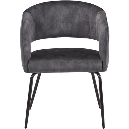 Gavin Series Modern Chair Black Frame in Charcoal Set of 4