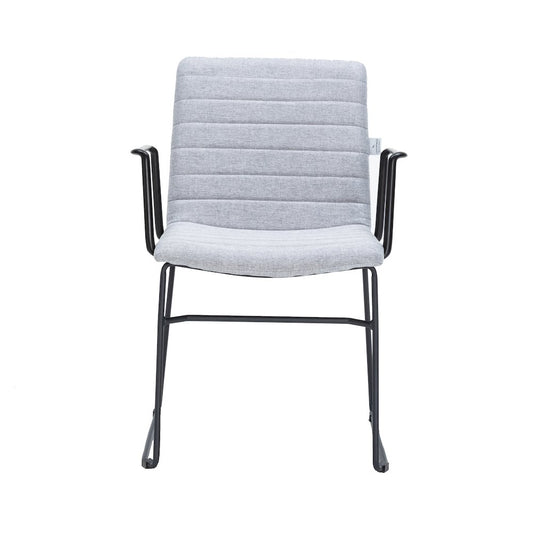 Zylar Series Office Guest Arm Chair in Grey Fabric