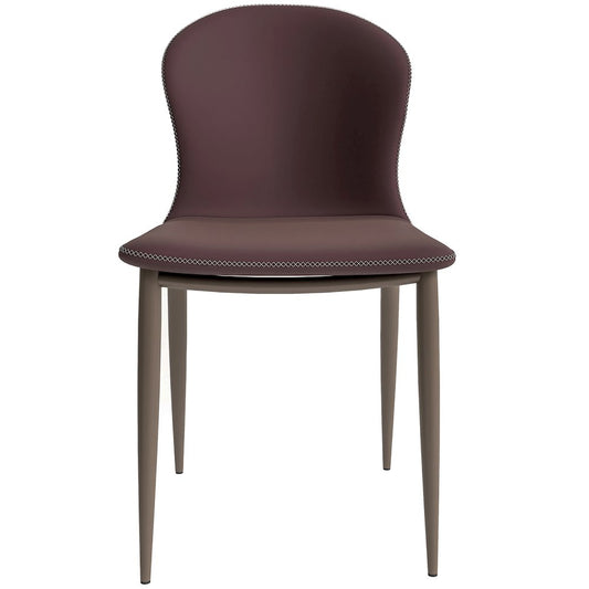 Mosaic Collection Modern Dining Chair in Plum Purple Fabric - Set of 2