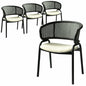 Ervilla Dining Armchair in Black Steel Frame Set of 4
