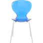 Modern Oyster Transparent Side Chair in White Base