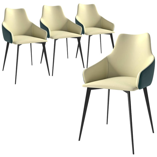 Sonnet Series Modern Dining Chair in Charcoal Fabric - Set of 4