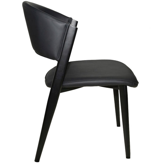 Aspen Collection Modern Dining Chair Black Frame in Black Set of 4
