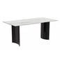 Modern Dining Table Black Stainless Steel Base, With 55 White Sintered Stone Top