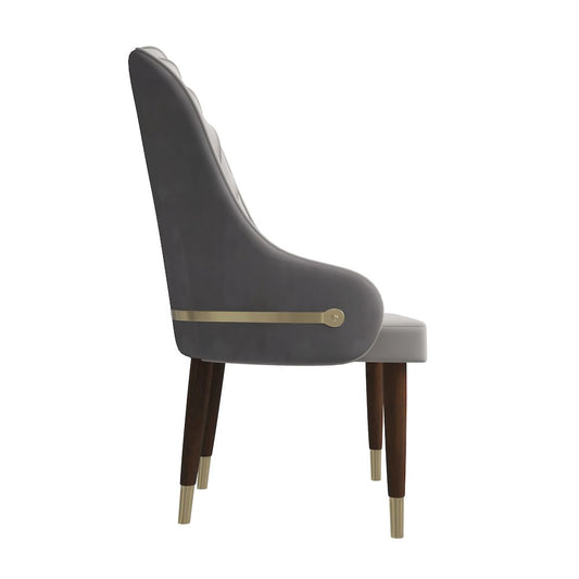 Elara Collection Wooden Dining Chair in Two-Tone Grey Set of 4