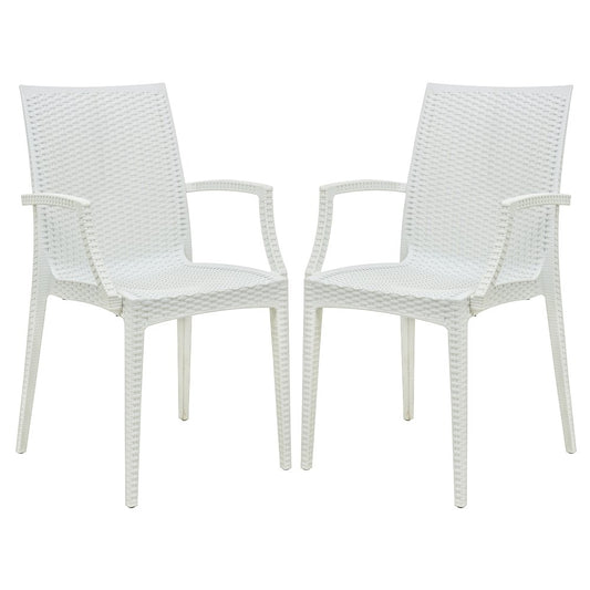 Weave Mace Indoor/Outdoor Chair (With Arms), Set of 2