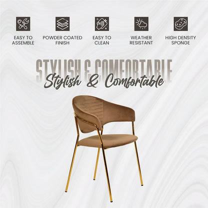 Bella Collection Modern Dining Chair in Brown Set of 4