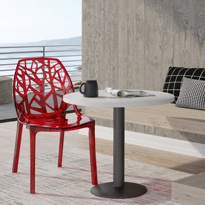 Cornelia Modern Spring Cut-Out Tree Design Stackable Dining Chair