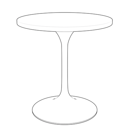 Verve 27" Round Dining Table, Brushed Chrome Base with Black MDF Top