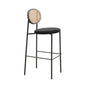 Euston Modern Wicker Bar Stool With Black Steel Frame