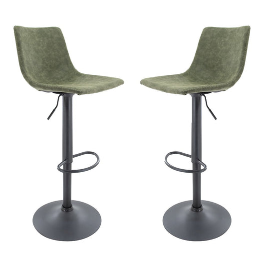Tilbury Modern Adjustable Bar Stool in Olive Green