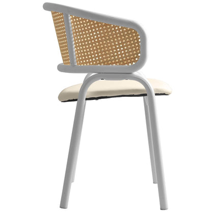 Ervilla - Dining Chair - White frame in White Leather Set of 2