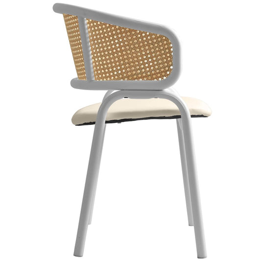 Ervilla - Dining Chair - White frame in White Leather Set of 2