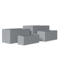 Flora Series Poly Stone Planter Set in Grey