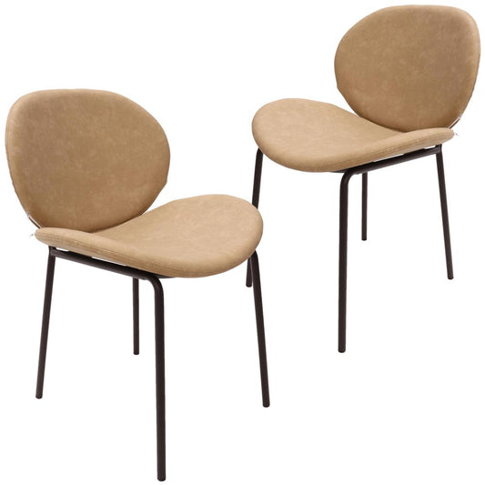 Dining Side Chair with Upholstered Faux Leather Seat