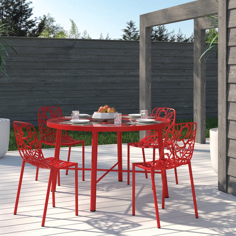 Modern Devon Aluminum Chair, Set of 4